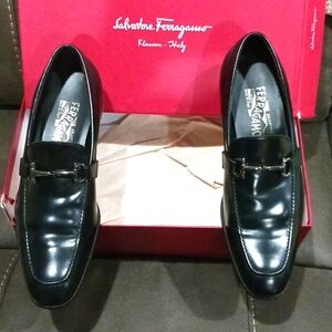 Salvatore Ferragamo Leather Dress Shoes Fenice Black Calf New